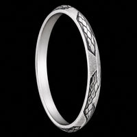 Thumbnail for Men's Snakeskin Textured Sterling Silver Kada | 925 Scales Bangle 69.9mm