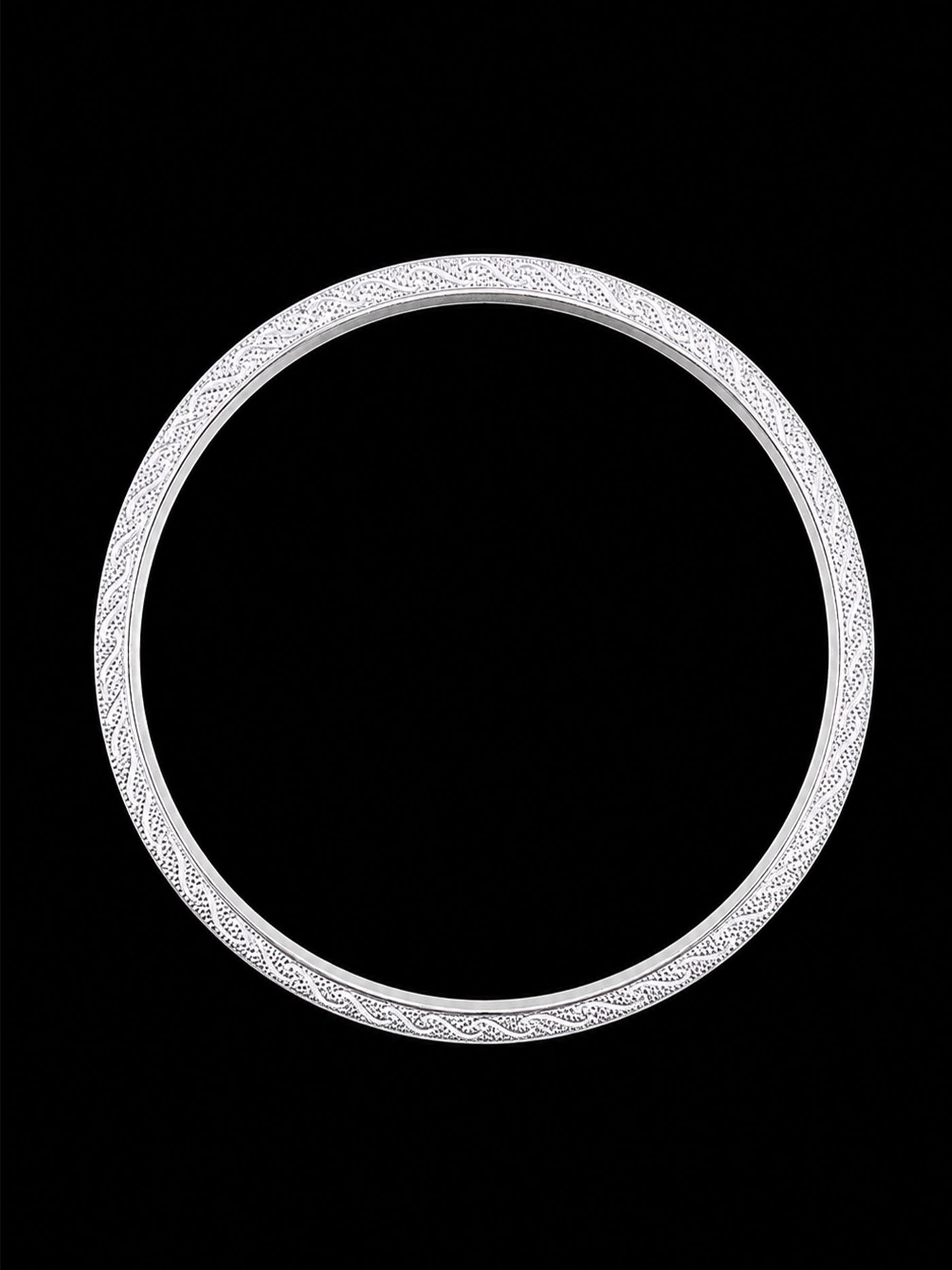 Men's Solid Heavy Sterling Silver Kada | 925 Diamond-Cut Lattice Bangle 66.7mm