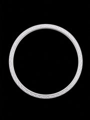 Men's Solid Heavy Sterling Silver Kada | 925 Diamond-Cut Lattice Bangle 66.7mm