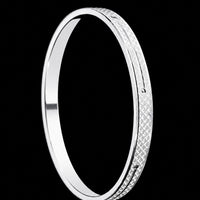 Thumbnail for Men's Heavy Solid Sterling Silver Kada | 925 Brick Pattern Bangle 73mm (45g)