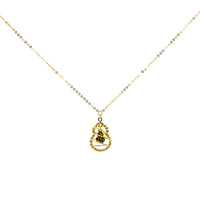 Thumbnail for Exquisite 22K Yellow Gold Fancy Delicate Italian Chain with Floral Pendant | 3.58g High-Purity Solid Gold, Intricate Cutout Textured Fine Necklace Set