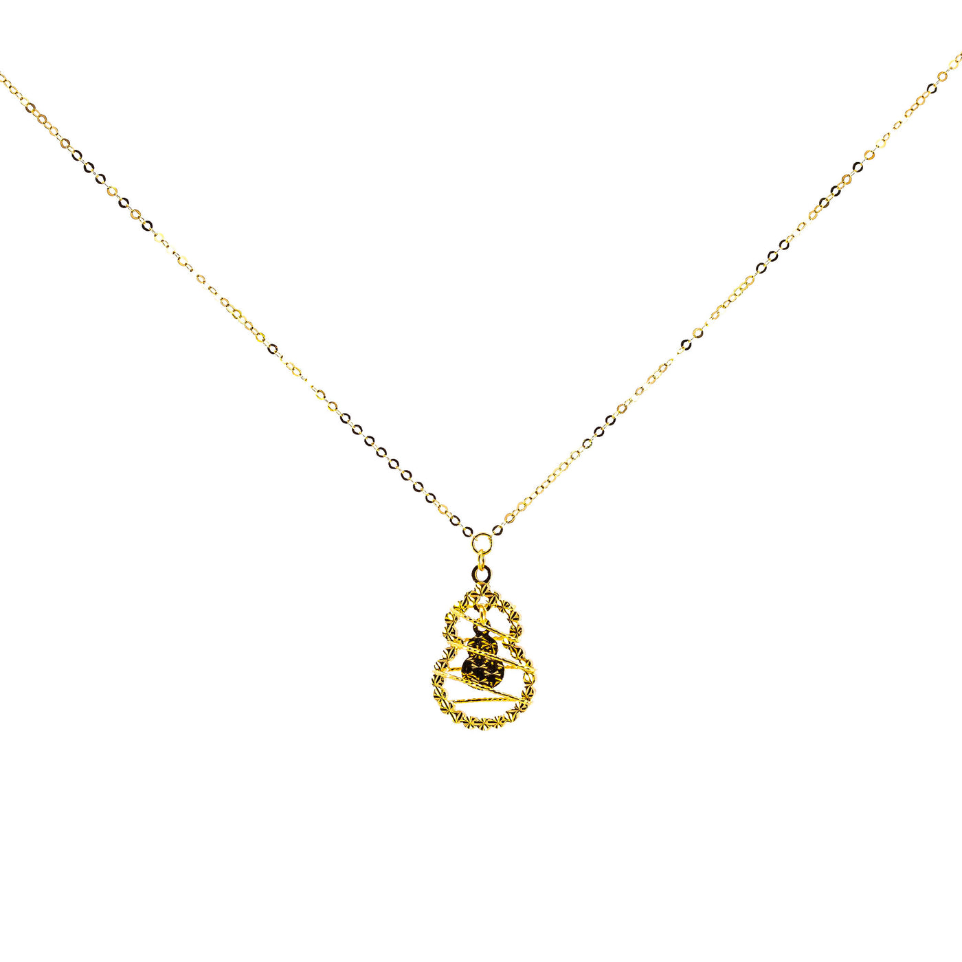 Exquisite 22K Yellow Gold Fancy Delicate Italian Chain with Floral Pendant | 3.58g High-Purity Solid Gold, Intricate Cutout Textured Fine Necklace Set