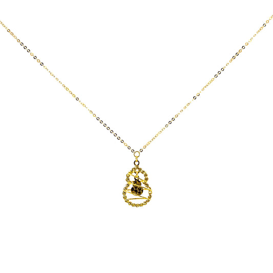 Exquisite 22K Yellow Gold Fancy Delicate Italian Chain with Floral Pendant | 3.58g High-Purity Solid Gold, Intricate Cutout Textured Fine Necklace Set