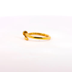 Avant-Garde 22K Two-Tone Gold Plain Nail Ring | 3.09g High-Purity Solid Gold, Luxury Industrial Bypass Juste Un Clou Inspired Fine Jewelry