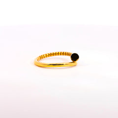 Avant-Garde 22K Two-Tone Gold Plain Nail Ring | 3.09g High-Purity Solid Gold, Luxury Industrial Bypass Juste Un Clou Inspired Fine Jewelry
