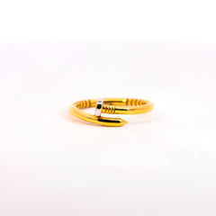 Avant-Garde 22K Two-Tone Gold Plain Nail Ring | 3.09g High-Purity Solid Gold, Luxury Industrial Bypass Juste Un Clou Inspired Fine Jewelry