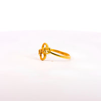 Thumbnail for Romantic 22K Yellow Gold Interlocking Heart & Circle Ring | 2.23g High-Purity Solid Gold, Elegant Ladies Fancy Geometric Love Statement Fine Jewelry