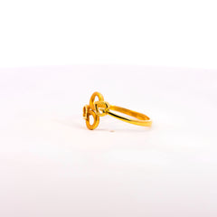 Romantic 22K Yellow Gold Interlocking Heart & Circle Ring | 2.23g High-Purity Solid Gold, Elegant Ladies Fancy Geometric Love Statement Fine Jewelry