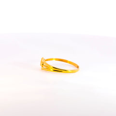 Charming 22K Yellow Gold Floral Open-Bypass Ring | 1.42g High-Purity Solid Gold, Delicate Ladies Fancy Geometric Statement Fine Jewelry