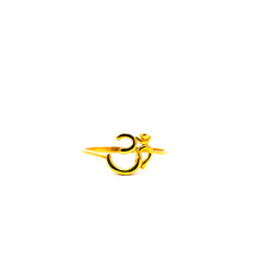 Sacred 22K Yellow Gold Om Ring | 1.99g High-Purity Solid Gold, Elegant Minimalist Devotional Spiritual Fine Jewelry