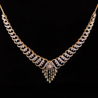 Thumbnail for Luxury 18K Yellow Gold Wave Link Diamond Necklace & Earrings Set | 3.27 CTW Brilliant VS-SI Diamonds, 347 Stones, 25.07g Solid Gold Premium High Jewelry Bridal Ensemble