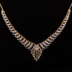 Luxury 18K Yellow Gold Wave Link Diamond Necklace & Earrings Set | 3.27 CTW Brilliant VS-SI Diamonds, 347 Stones, 25.07g Solid Gold Premium High Jewelry Bridal Ensemble