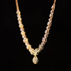 Luxury 18K Yellow Gold Infinity Wave Diamond Necklace & Earrings Set | 2.24 CTW Brilliant VS-SI Diamonds, 240 Stones, 17.87g Solid Gold Premium Bridal Jewelry Ensemble