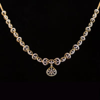 Thumbnail for Luxury 18K Yellow Gold Infinity Wave Diamond Necklace & Earrings Set | 2.24 CTW Brilliant VS-SI Diamonds, 240 Stones, 17.87g Solid Gold Premium Bridal Jewelry Ensemble