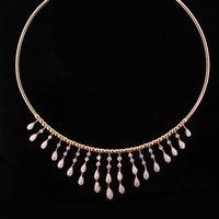 Thumbnail for Luxury 18K Yellow Gold Omega Collar Diamond Fringe Necklace | 1.06 CT Brilliant VS-GH Diamonds, 185 Stones, 14.36g Solid Gold Sleek Contemporary Statement Jewelry