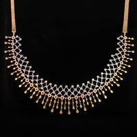 Thumbnail for Luxury 18K Two-Tone Rose and White Gold Lattice Mesh Diamond Necklace & Earrings Set | 3.52 CTW Brilliant VS-GH Diamonds, 566 Stones, 54.53g Solid Gold Premium High Jewellery Bridal Ensemble
