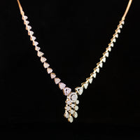 Thumbnail for Luxury 18K Yellow Gold Heart Link Diamond Necklace & Earrings Set | 2.35 CTW Brilliant VS-GH Diamonds, 377 Stones, 19.95g Solid Gold Premium High Jewelry Bridal Ensemble
