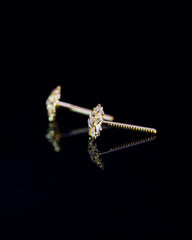 22K Gold Flower Stud Earrings | Dainty Yellow Gold Floral Studs NZ