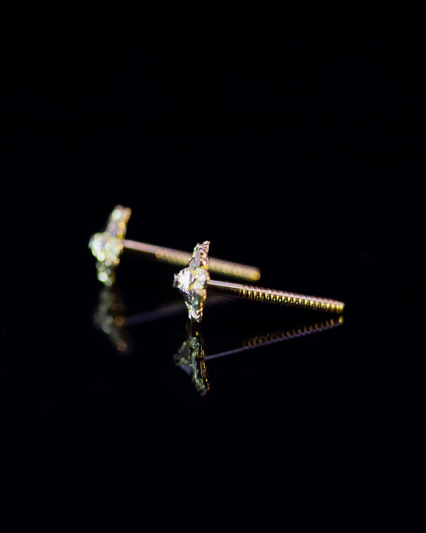 22K Gold Flower Stud Earrings | Yellow Gold Textured Floral Studs NZ