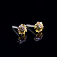 Thumbnail for 22K Gold Flower Stud Earrings | Yellow Gold Textured Floral Studs NZ