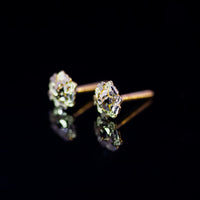 Thumbnail for 22K Gold Flower Stud Earrings | Yellow Gold Textured Floral Studs NZ