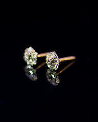 22K Gold Flower Stud Earrings | Yellow Gold Textured Floral Studs NZ