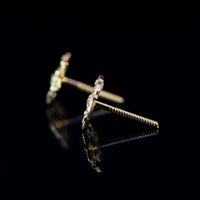 Thumbnail for 22K Gold Fancy Stud Earrings | Geometric Yellow Gold Filigree Studs NZ