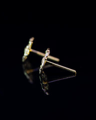 22K Gold Fancy Stud Earrings | Geometric Yellow Gold Filigree Studs NZ