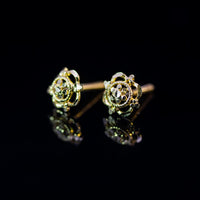 Thumbnail for 22K Gold Fancy Stud Earrings | Round Yellow Gold Filigree Flower Studs NZ