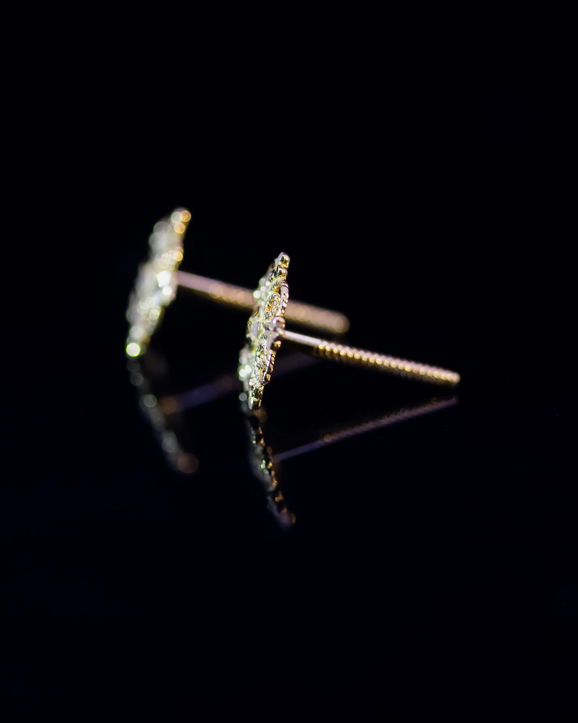 22K Gold Flower Stud Earrings | Yellow Gold Filigree Mandala Studs NZ