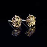 Thumbnail for 22K Gold Flower Stud Earrings | Yellow Gold Filigree Mandala Studs NZ