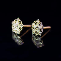 Thumbnail for 22K Gold Flower Stud Earrings | Yellow Gold Filigree Mandala Studs NZ