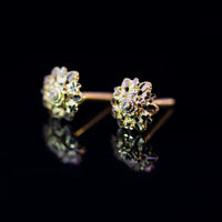 Thumbnail for 22K Gold Fancy Stud Earrings | Ornate Yellow Gold Textured Flower Studs NZ