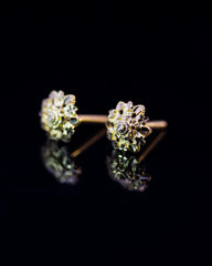 22K Gold Fancy Stud Earrings | Ornate Yellow Gold Textured Flower Studs NZ