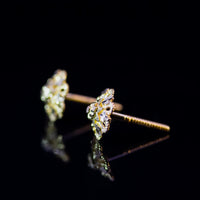 Thumbnail for 22K Gold Flower Stud Earrings | Traditional Yellow Gold Filigree Flower Studs NZ
