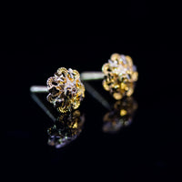 Thumbnail for 22K Gold Flower Stud Earrings | Traditional Yellow Gold Filigree Flower Studs NZ