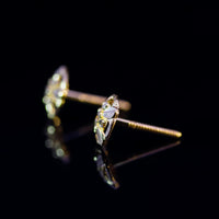 Thumbnail for 22K Gold Fancy Stud Earrings | Round Yellow Gold Openwork Floral Studs NZ