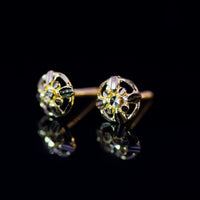 Thumbnail for 22K Gold Fancy Stud Earrings | Round Yellow Gold Openwork Floral Studs NZ