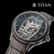 Skeletal Automatic Watch with Authentic African Blackwood - 1739KL01