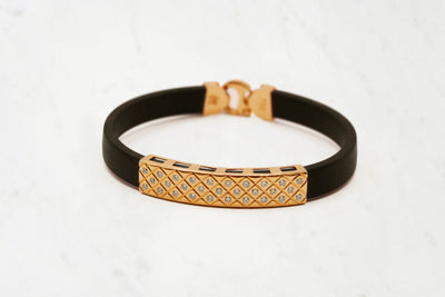 Black and Rose Gold Studded Jewel Bracelet