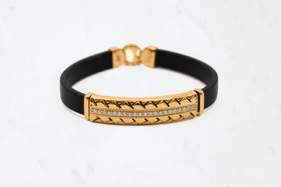 Black and Rose Gold Encrusted Jewel Bracelet