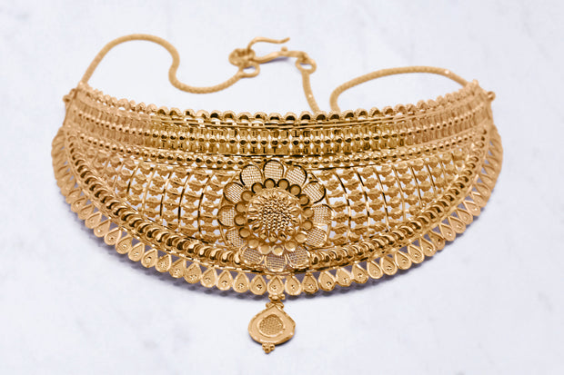 Traditional Filigree Choker Necklace and Earrings Set
