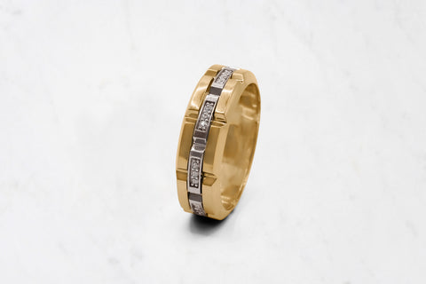 Sparkling White Gold and Gold Band