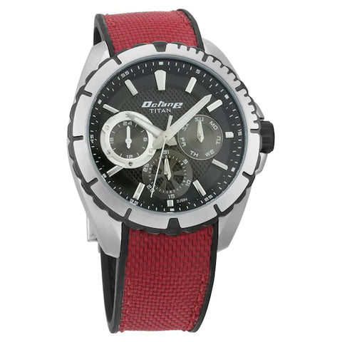 Octane Black Dial, Red Strap Watch