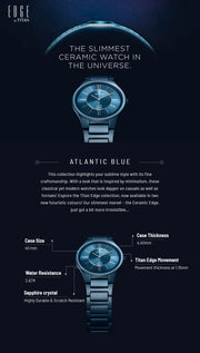 Edge Ceramic in Atlantic Blue - Slimmest Analog Watch