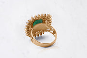 Encrusted Emerald Diamond Ring