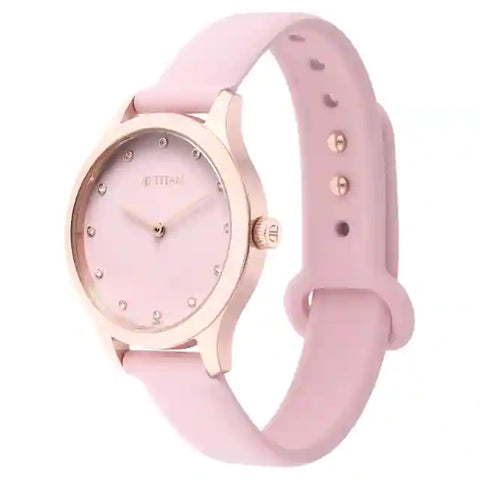 Athleisure - Pink Dial Rubber Strap Watch