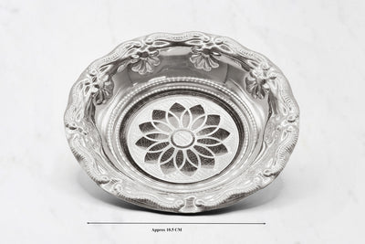 Small Detailed Lotus Silver Plate