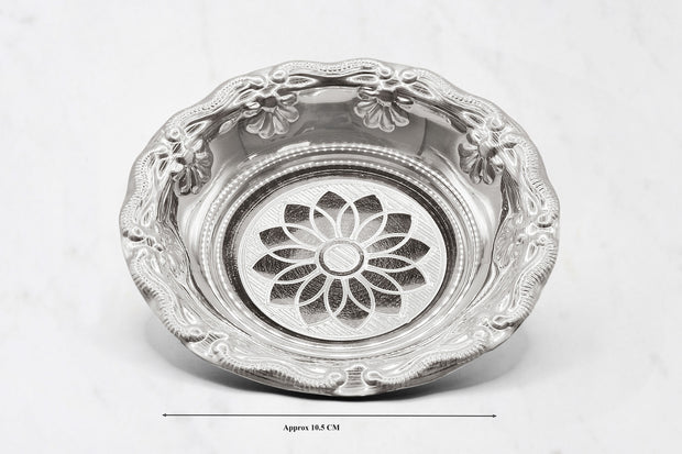 Small Detailed Lotus Silver Plate