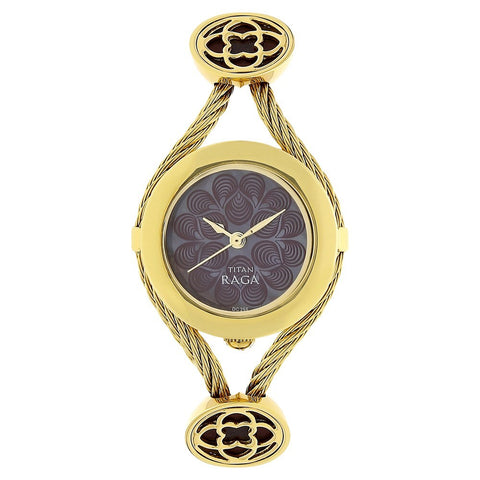 Raga Mother of Pearl Dial Golden Stainless Steel Strap Watch - 9936YM01